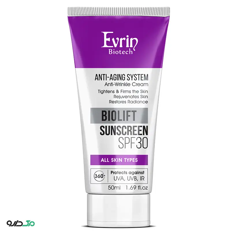 ضد آفتاب پوست دارای چروک بیولیفت SPF30 اورین بیوتک